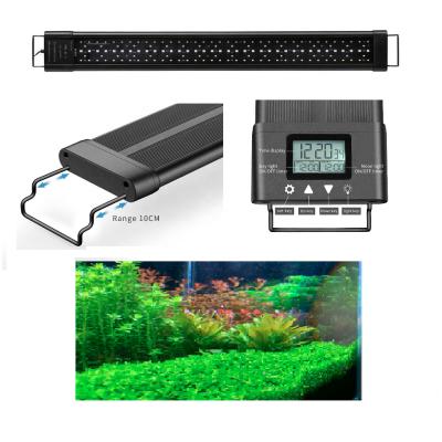 China Planted Aquarium 12-18inch IP68 Full Spectrum 18w Waterproof Programmable Timer Planted Light Freshwater Aquarium Fish Tank Light for sale