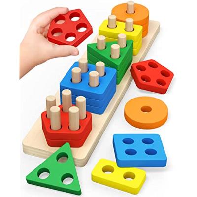 China THUNDER CUT wooden toys for toddlers wooden sorting and stacking toys for toddlers and kids preschool educational toys for sale