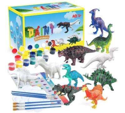 China PVC THUNDER CUT Kids Arts Crafts Set Painting Dinosaur Kit Dinosaur Figurines Decorate Your Dinosaur Create Dino World for sale