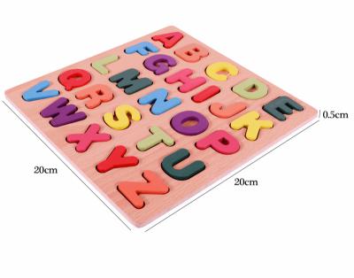 China Wholesale Baby Early Educational Toys Blocks Wooden Children's Puzzles Cognitive Numbers Hand Grasping Board Wooden Toys for sale