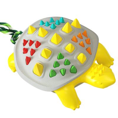 China 2021 New Sustainable Pet Toy Eco-Friendly Indestructible Turtle Train Interactive Chew Dog Cleaning Toys for sale