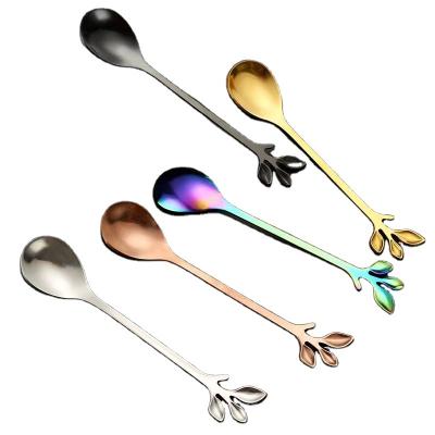 China Factory Disposable Chinese Gold Plated Stainless Steel Hotel Tableware Teaspoon And Fork Ice Cream Spoon for sale