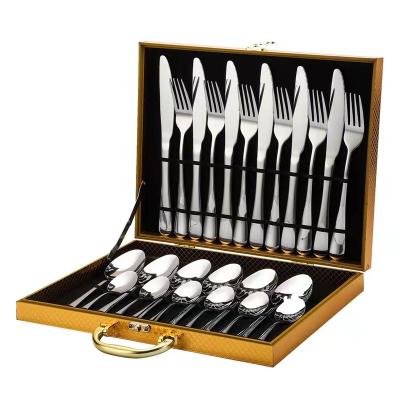 China Contemporary Modern Tableware Set One Box Fork Knife Spoon Portable Stainless Steel Style Gift for sale