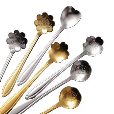 China Creatively Hotel Coffee Tableware Dishwasher Viable Plunger Handle Small Milk Powder Spoon Stainless Steel Mixing Spoon for sale