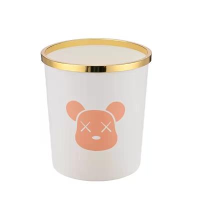 China Viable personalized creative plastics kitchen office paper basket living room garbabge container trash can for sale