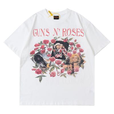 China Anti-wrinkle ROSES LANCE N 'Fashion Vintage Tee Graphic T-Shirts Printed Cotton Unisex T-Shirts Short Sleeve for sale