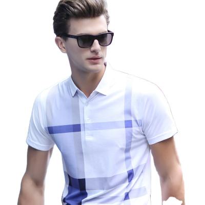 China New Anti-wrinkle Mens Polo Shirt Short Sleeve Printed Mercerized Cotton T-shirt Pullover Half Sleeve for sale