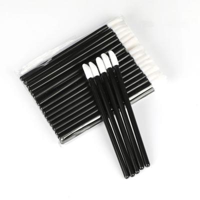 China Disposable Micro Lip Balm Eyelash Extension Removal Cotton Brush Material Lip Brush Applicator for sale