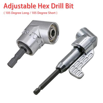 China 105 Driver Drilling Corner Screwdriver Adjustable Right Angle 1/4 Degree Drill Bit Extension Hex Shank JYD-dill-14 for sale