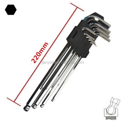 China 9PCS 1.5-10mm Carbon Steel Hex Key Set Carbon Steel Torque Wrench Reinforced Harden Ball Finished Allen Socket Hex Key Metric NLJBS00 for sale