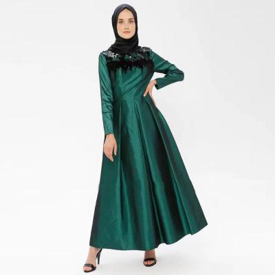 China Viable IN CURRENT L-5XL plus size middle east chest feather muslim women's arabic long dress long dresses for sale