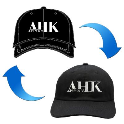 China Wholesale 6 Panel COMMON Plain Ripped Black Designer Distressed Dad Hat With Your Logo Custom Embroidery for sale