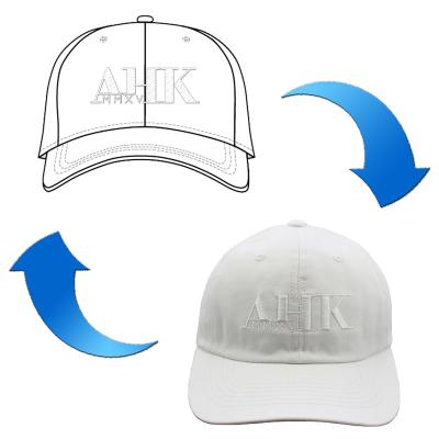 China Custom Distressed White Wash Dad Hat Baseball Cap Embroidery Logo COMMON for sale