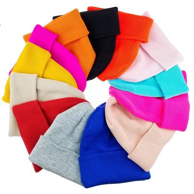 China COMMON Cheap Headwear Unisex Colorful Stretchy Soft Warm Empty Winter Knitted Logo Cuff Beanies Hats Slouch Custom Made for sale