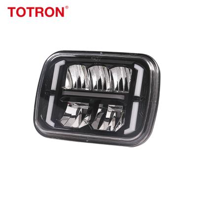 China DOT LED Car Headlight Diecast Aluminum Housing Size / Low Beam With DRL High Power LED Head Light for sale