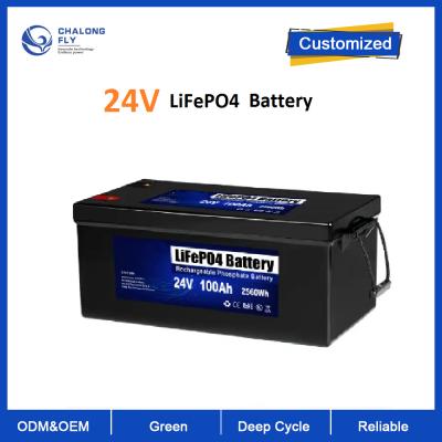 China Batería de litio del Li-ion Lifepo4 de LiFePO4 24V 100AH con BMS para el campista de energía solar del barco rv de la motocicleta en venta