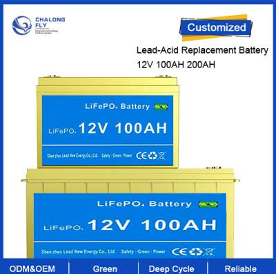 Cina OEM ODM Batteria al litio LiFePO4 sostituzione acido piombo Batteria al litio LiFePO4 12,8V 100AH 200AH ricaricabile per veicoli elettrici in vendita