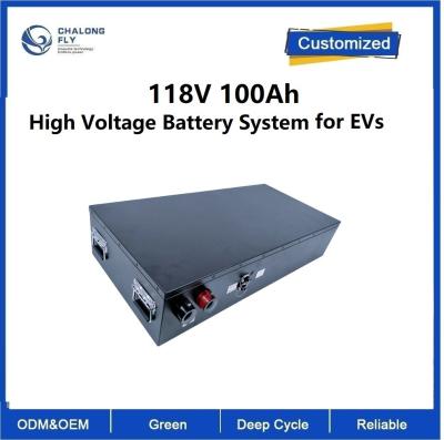 Cina pacchetto ad alta tensione della batteria del sistema di batterie Lifepo4 di 118V 100Ah con la batteria elettrica del motociclo della batteria al litio di BMS lifepo4 in vendita