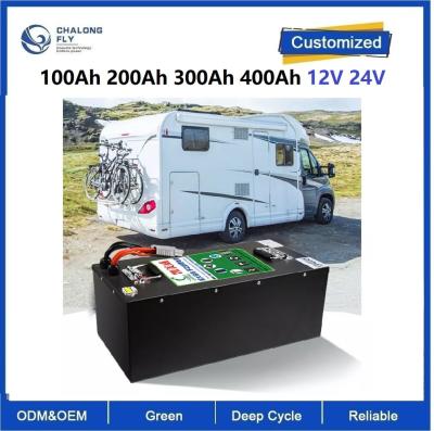 中国 CLF リチウム鉄リン酸塩 再充電電池 LiFePO4 バッテリーパック 100Ah 200Ah 300Ah 400Ah 12V 24V RV キャンピングボート 販売のため