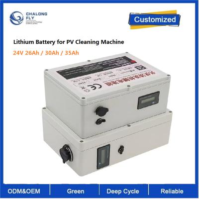 China CLF OEM ODM 25.6V 26Ah 30Ah 35Ah Long Battery Life Bateria de lítio de potência forte para máquina limpa fotovoltaica 24V DC Motor à venda