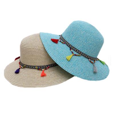 China Brimsummer European and American soft fashion character wide women dress beach Straw Hat for sale