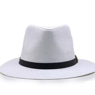 China Mens Womens Wide Brim With Leather Belt Summer Sun Beach Felted Cowboy Straw Sombrero Cool Paper Panama Hat for sale