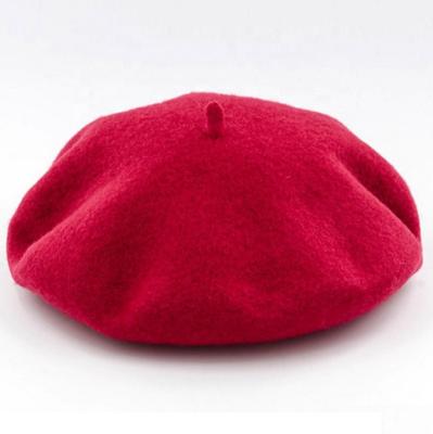 China High Quality Fashion Character Embroidered 100% Wool Beret Hat Berets For Sale Custom 100% Wool Beret Hat Embroidery Hat For Women for sale