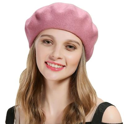 China Character Wool Woman Warm Comfy Hat Made In Italy Pure Virgin Wool Beret Hat for sale