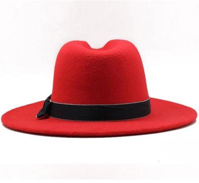 China Other Other Wholesale High Quality Faux Wool Felt Fedora Hat For Men Different Color Brim Felted Hat Cap For Women for sale