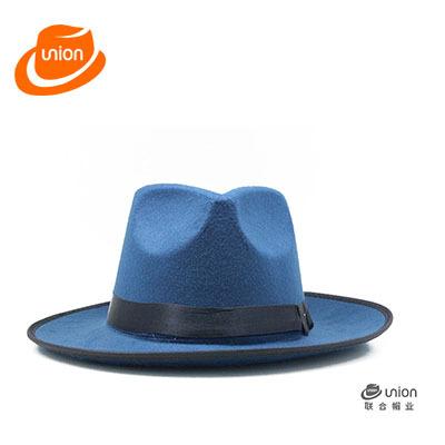 China 2020 New Cowboy Hat Warm Thrower Trilby Fedora Cap Wide Brim Ribbon Fashionflower Plush Women's Accessories Wool Blend Felt Hat for sale