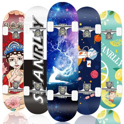 China Youth Complete Standard Skateboards For Beginners Chiese Maple Double Concave Kick Skateboard Teenage Men And Women Hip Hop Boar Along for sale