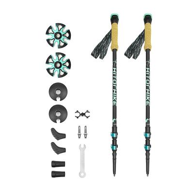 China Hot Selling Amazon Poles Carbon Fiber Telescopic Walking Sticks Long/Short Foliding Poles Trekking Hiking Poles Carbon Fiber With Cork Handle for sale