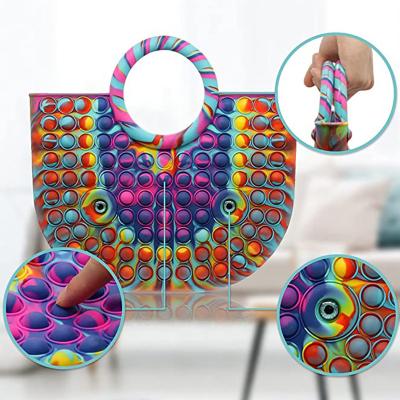 China New Popular Colorful Push Bubble Extrusion Packbag Hand Finger Press Toy Rotating Squeeze Toys Sensory Restless Person Toys Set for sale