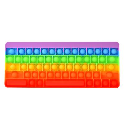 China Reliever Extrusion Rainbow Color Keyboard Bub Pop Up Squeeze Restless Person Toys for sale