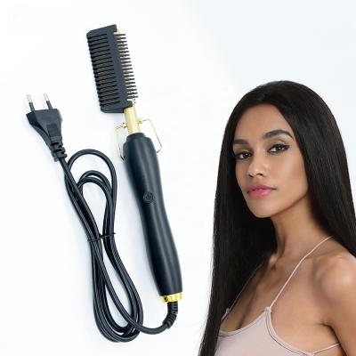 China Waterproof Hair Styling Mini Hair Straightener Copper Comb 500 Degree Fast Heating Straightening Hot Electric Curling Comb for sale