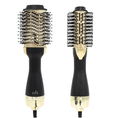 China Round One Step Hair Dryer Straightening Volumizer Styler Brush Hot Air Blow Hair Heating Brush Negative Ionic Straightener for sale