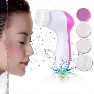 China DEEPLY CLEANING 5 in 1 Multifunctional Electric Waterproof Deep Wash Exfoliating Removing Facial Cleansing Brush for sale