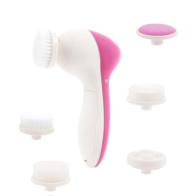 China DEEP CLEANSING Skin Care 5 in 1 Handheld Electric Massager Multifunctional Portable Exfoliator Facial Cleansing Brush for sale