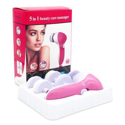 China Amazon Beauty Care DEEP CLEANSING Hot Massage Multifunctional 5 in 1 Exfoliator Deep Cleansing Soft Facial Cleansing Brush for sale