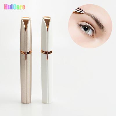 China Mini Electric Portable Face Shaver Biodegradable Portable Eyebrow 2 In 1 Painless Women Eyebrow Pen Razor Hair Remover For Trimmer for sale