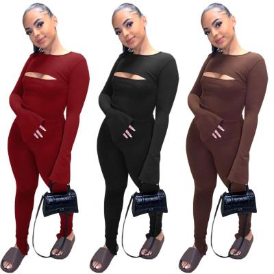 China M1055 Breathable Plus Size Solid Color Playsuits Rompers Black One Piece Jumpsuit Elegant Sexy Cut Jumpsuit Women for sale