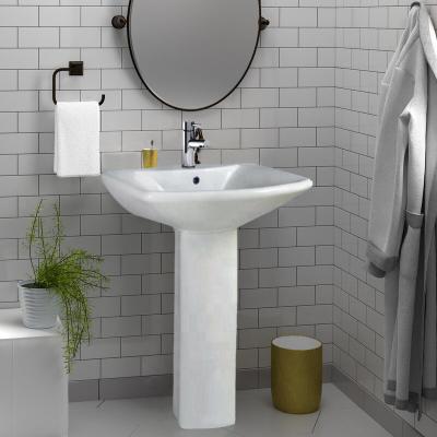 China Easy Clean High Quality Square Bathroom Toilet Pedestal Ceramic Basin Basin With Full Modern Pedestal Bedroom for sale