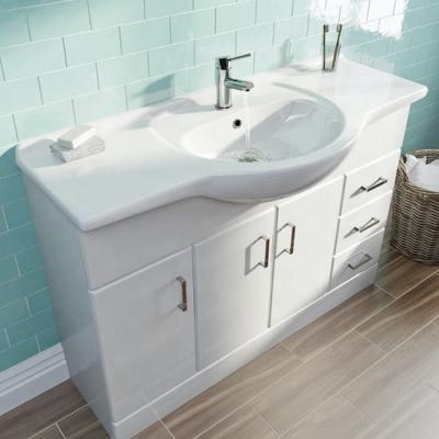 China New Design Wash Basin Vanity Round Shape Bathroom Vanity Sink 1200mm Wash Hands And Cope Cabinet Ceramic Basin for sale