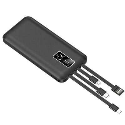 China Fast Charging Support Dropshipping Black [Freeshipping to USA] Mini Comes with a 20000mAh Four-wire Power Bank Portable Power Bank for sale