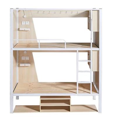 China Iron Bunk Bookcase Headboard Double-Layer Student Adult Bunk Bed Youth Adult Single Flat Upper And Lower Bed for sale