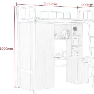 China Built-in Combination Upper and Lower Household Apartment Dormitory Bedroom Dormitory College Student Simple Expandable High Wardrobe for sale