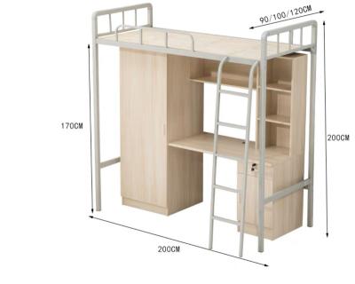 China Factory Design Team 10 Modern Professional Bedroom Furniture Iron Children's Loft Iron Bunk Bed With Desk for sale