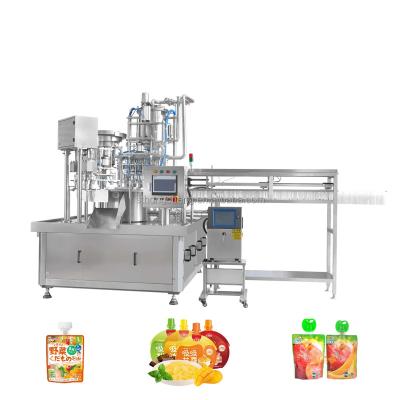 China Food Factory Price Automatic Jelly Juice Spout Pouch Doypack Filling Capping Machine for sale