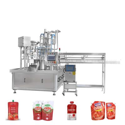 China Automatic Spouted Food Pouch Filling Capping Machine For Chilli Sauce Seasoning Ketchup for sale