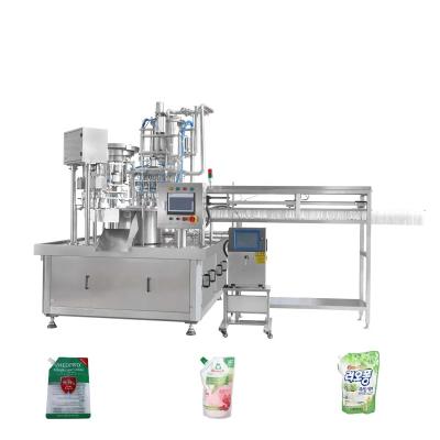 China Food Spout Full Automatic Handheld Filling Capping Machine For Hand Soap Hair Shampoo Foaming Body Wash for sale